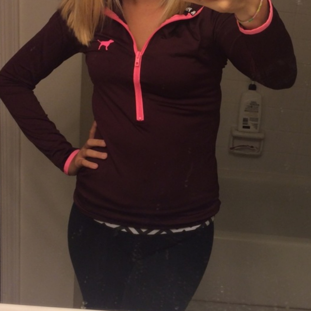 Pink spandex workout jacket